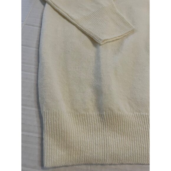 NWT-Vintage Crazy Horse Lambswool blend Cream Turtleneck ribbed Sweater Small - Picture 5 of 9